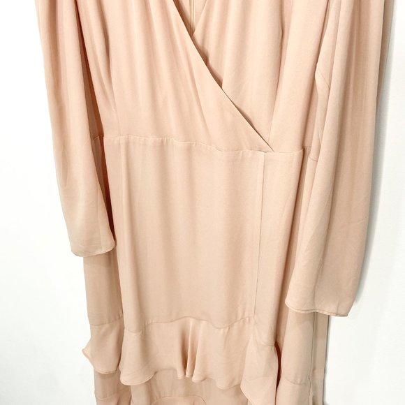 Fame and Partners Darla Dress Maxi Ruffle Gown Long Sleeve Heavy Georgette Sz 22 - Picture 7 of 16